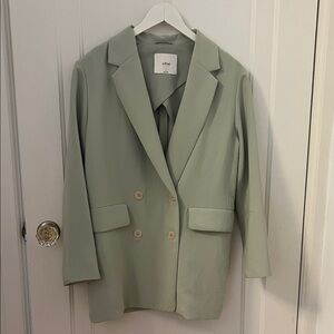 Wilfred Double-Breasted Light Green Blazer
